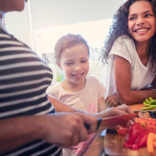 Healthy family cooking