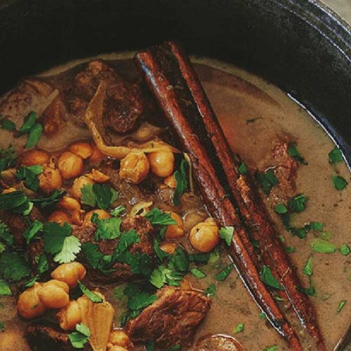 Moroccan beef with dates and chickpeas