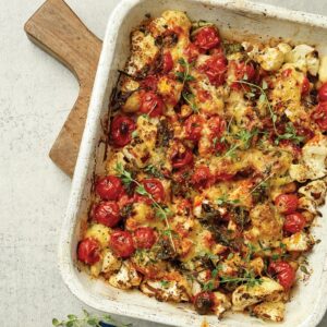 Cauliflower bake with cheesy topping