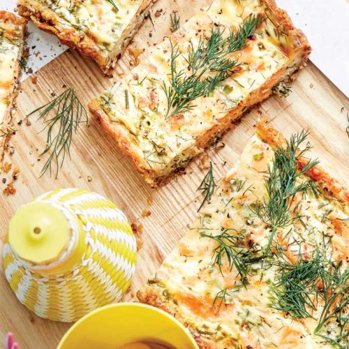 Salmon crunch quiche