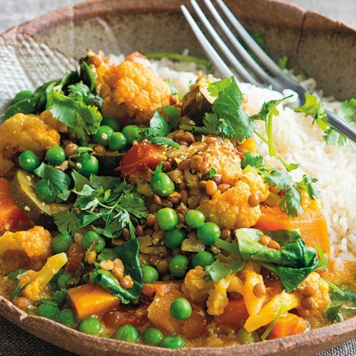 Vegetable and lentil curry